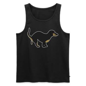 Caca Chiens Caca Chien Caca Teckel - Débardeur bio Premium Homme - noir - Devant - Michal (187cm)