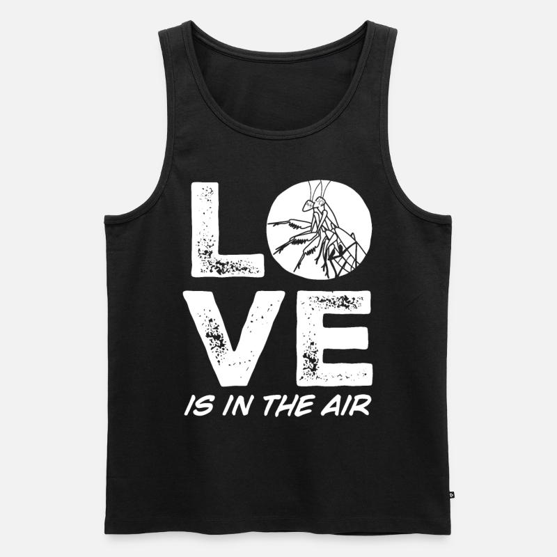 Love Praying Mantis - Männer Premium Bio Tank Top - Schwarz