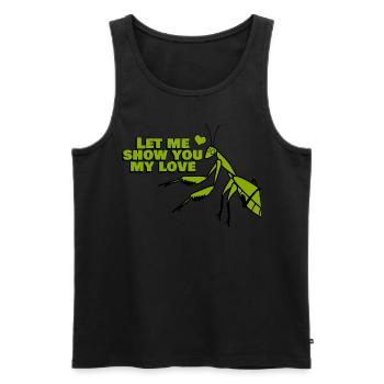 Praying Mantis Love Joke - Men's Premium Organic Tank Top - black - Front - Michal (187cm)