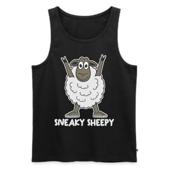 Sneakers Sheep - Men's Premium Organic Tank Top - black - Front - Michal (187cm)