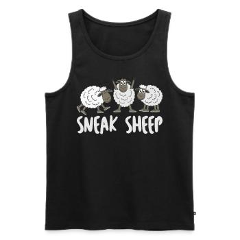 Sheep with Sneakers - Men's Premium Organic Tank Top - black - Front - AI Model Male 178 light (178cm)