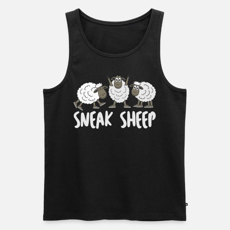 Sheep with Sneakers - Männer Premium Bio Tank Top - Schwarz