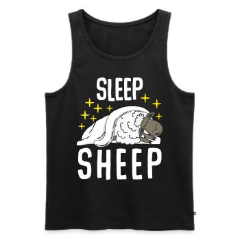 Sheep Sleeping Tired Sleep - Men's Premium Organic Tank Top - black - Front - Michal (187cm)