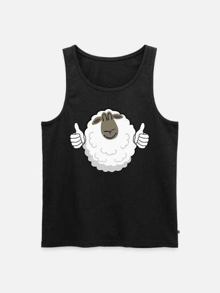 Thumbs up Sheep - Men's Premium Organic Tank Top - black