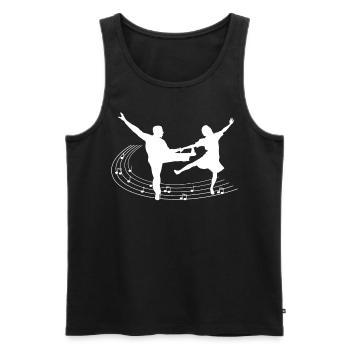 Danseur Swing Boogie Woogie Danse - Débardeur bio Premium Homme - noir - Devant - AI Model Male 178 light (178cm)