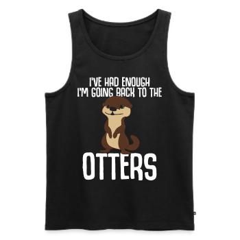 Otter Otters - Men's Premium Organic Tank Top - black - Front - AI Model Male 178 light (178cm)