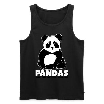Panda Panda Ours Pandas Géant - Débardeur bio Premium Homme - noir - Devant - AI Model Male 178 light (178cm)