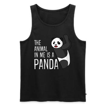 Panda Ours Pandas Panda Géant - Débardeur bio Premium Homme - noir - Devant - AI Model Male 178 light (178cm)