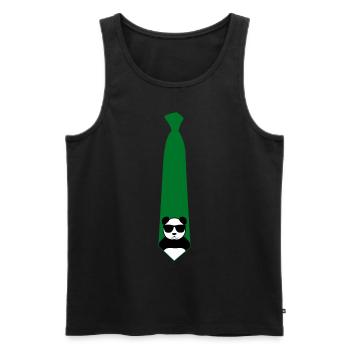 Giant Panda Tie Panda Bear - Männer Premium Bio Tank Top - Schwarz - Vorne - AI Model Male 178 light (178cm)