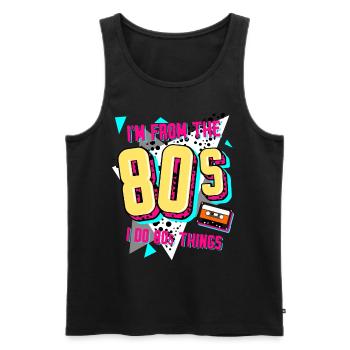 80s Retro Disco 1980 - Men's Premium Organic Tank Top - black - Front - AI Model Male 178 light (178cm)
