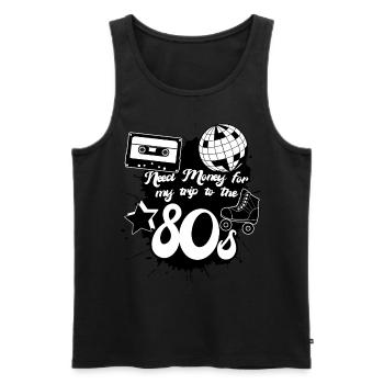 1980 ' s Vintage Bandes musicales des années 80 Disco - Débardeur bio Premium Homme - noir - Devant - Michal (187cm)