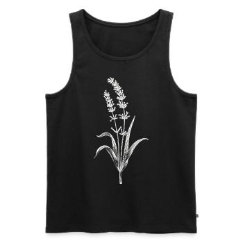 Lavender Flower Botanical Art Vintage Floral - Men's Premium Organic Tank Top - black - Front - AI Model Male 178 light (178cm)