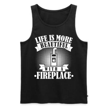 Fireplace Oven Joke Firewood - Männer Premium Bio Tank Top - Schwarz - Vorne - Michal (187cm)