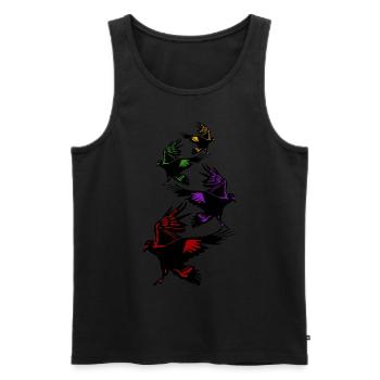 Crows Raven Tree Ravens Flying Crow - Men's Premium Organic Tank Top - black - Front - AI Model Male 178 light (178cm)