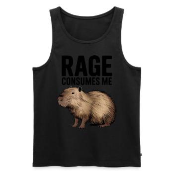 La rage me consume drôle Capybara idiot Capy humour - Débardeur bio Premium Homme - noir - Devant - Michal (187cm)