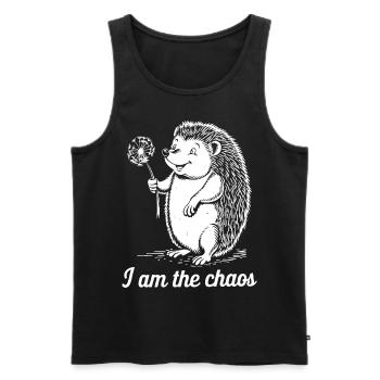 Je Suis Le Chaos Drôle Hérisson Pissenlit Animal - Débardeur bio Premium Homme - noir - Devant - Michal (187cm)