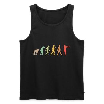 Bogenschießen Evolution Geschenk Bogenschütze - Männer Premium Bio Tank Top - Schwarz - Vorne - AI Model Male 178 light (178cm)
