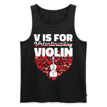 Saint-Valentin Violon Violon Love Cadeau - Débardeur bio Premium Homme - noir - Devant - Michal (187cm)