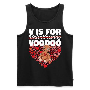 Cadeau d’amour de poupée vaudou de la Saint-Valentin - Débardeur bio Premium Homme - noir - Devant - Michal (187cm)