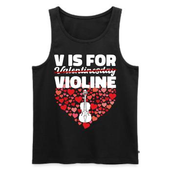 Valentinstag Liebe Geige Violine Geschenk - Männer Premium Bio Tank Top - Schwarz - Vorne - Michal (187cm)
