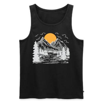 Arbre, Nature, Plein air, Forêt, Arbres, Protection de l’environnement - Débardeur bio Premium Homme - noir - Devant - Michal (187cm)