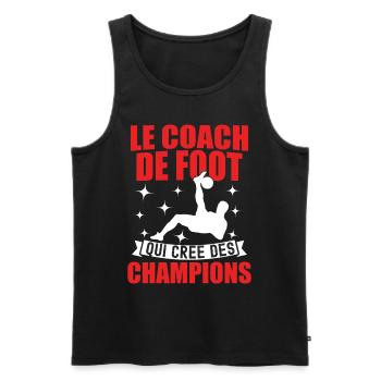Der Fußballtrainer, der Champions schafft - Männer Premium Bio Tank Top - Schwarz - Vorne - AI Model Male 178 light (178cm)