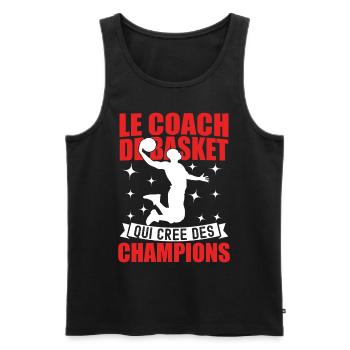 Le Coach De Basket Qui Crée Des Champions - Débardeur bio Premium Homme - noir - Devant - Michal (187cm)