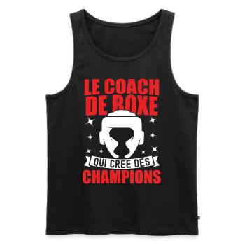 Le Coach De Boxe Qui Crée Des Champions - Débardeur bio Premium Homme - noir - Devant - AI Model Male 178 light (178cm)