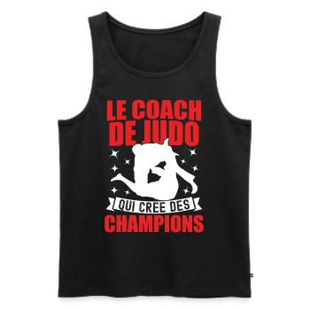 Le Coach De Judo Qui Crée Des Champions - Débardeur bio Premium Homme - noir - Devant - Michal (187cm)