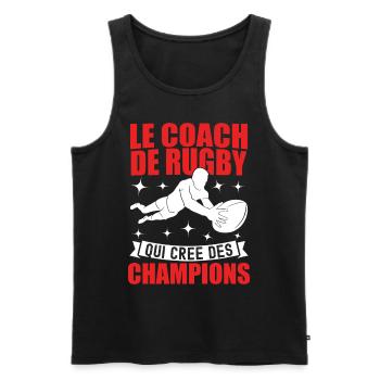 Le Coach De Rugby Qui Crée Des Champions - Débardeur bio Premium Homme - noir - Devant - Michal (187cm)