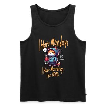 I hate Mondays - Men's Premium Organic Tank Top - black - Front - AI Model Male 178 light (178cm)