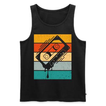 Dripping Cassette Tape Retro - Men's Premium Organic Tank Top - black - Front - Michal (187cm)