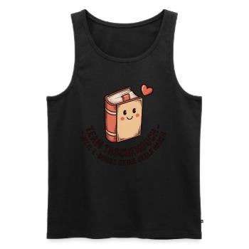 Reading Books Reading Book Reading Books Worm - Men's Premium Organic Tank Top - black - Front - AI Model Male 178 light (178cm)