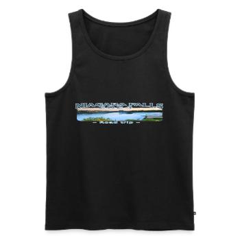 trip, road, vacation, summer, niagara, camping, - Männer Premium Bio Tank Top - Schwarz - Vorne - AI Model Male 178 light (178cm)