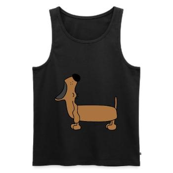 Dackel Saenger - Männer Premium Bio Tank Top - Schwarz - Vorne - AI Model Male 178 light (178cm)
