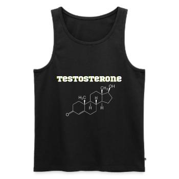 Testosterone Molekül - Workout - Männer Premium Bio Tank Top - Schwarz - Vorne - Michal (187cm)