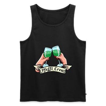 Pfeffi Pfefferminzlikör Crew - Männer Premium Bio Tank Top - Schwarz - Vorne - Michal (187cm)