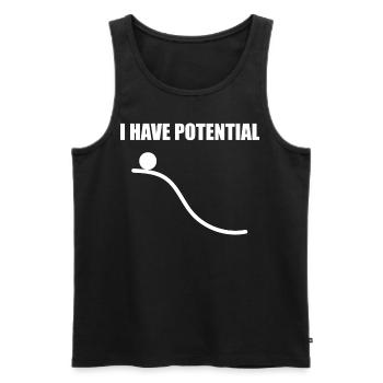 Physicien J'ai un potentiel physik physisch Math - Débardeur bio Premium Homme - noir - Devant - AI Model Male 178 light (178cm)