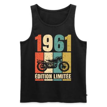 1961 Anniversaire Motard Vintage Cadeau Moto - Débardeur bio Premium Homme - noir - Devant - Michal (187cm)
