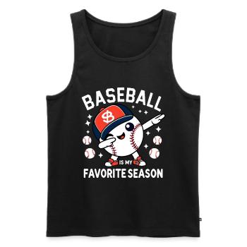 Baseball Is My Favorite Season - Men's Premium Organic Tank Top - black - Front - AI Model Male 178 light (178cm)