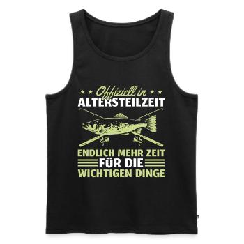 Angler in Altersteilzeit Angehender Rentner - Männer Premium Bio Tank Top - Schwarz - Vorne - AI Model Male 178 light (178cm)