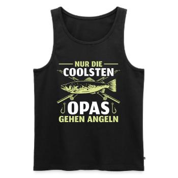 Vatertag Fischerei Großvater Angler Opa - Männer Premium Bio Tank Top - Schwarz - Vorne - Michal (187cm)
