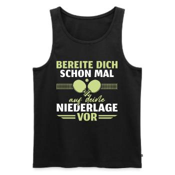 Tischtennis Niederlage Tischtennisspieler - Männer Premium Bio Tank Top - Schwarz - Vorne - Michal (187cm)