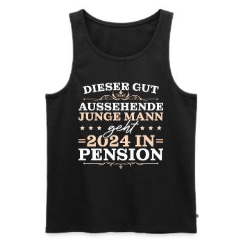 Pensionär 2024 Beamter im Ruhestand - Männer Premium Bio Tank Top - Schwarz - Vorne - Michal (187cm)