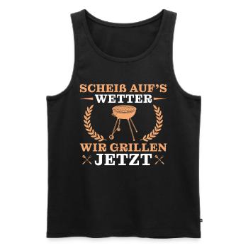 Grillen Humor Barbecue Grill - Männer Premium Bio Tank Top - Schwarz - Vorne - Michal (187cm)