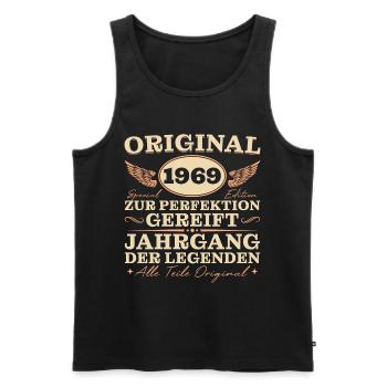 Vintage Baujahr 1969 Jahrgang Geburtstag - Männer Premium Bio Tank Top - Schwarz - Vorne - Michal (187cm)