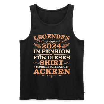 Pensionär 2024 Rentenalter Beamter in Pension - Männer Premium Bio Tank Top - Schwarz - Vorne - Michal (187cm)