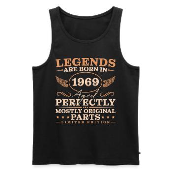 Vintage 1969 Jahrgang Retro Geburtstag - Männer Premium Bio Tank Top - Schwarz - Vorne - Michal (187cm)
