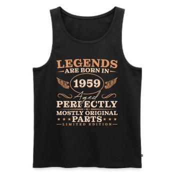 Vintage 1959 Jahrgang Retro Geburtstag - Männer Premium Bio Tank Top - Schwarz - Vorne - Michal (187cm)