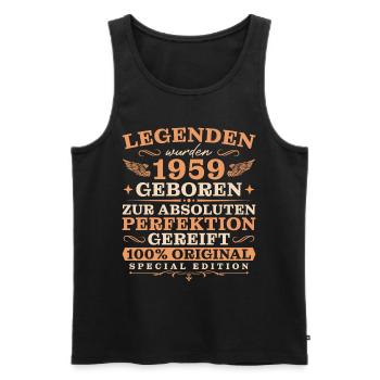 Jahrgang 1959 geboren Retro Geburtstagsgeschenk - Männer Premium Bio Tank Top - Schwarz - Vorne - Michal (187cm)